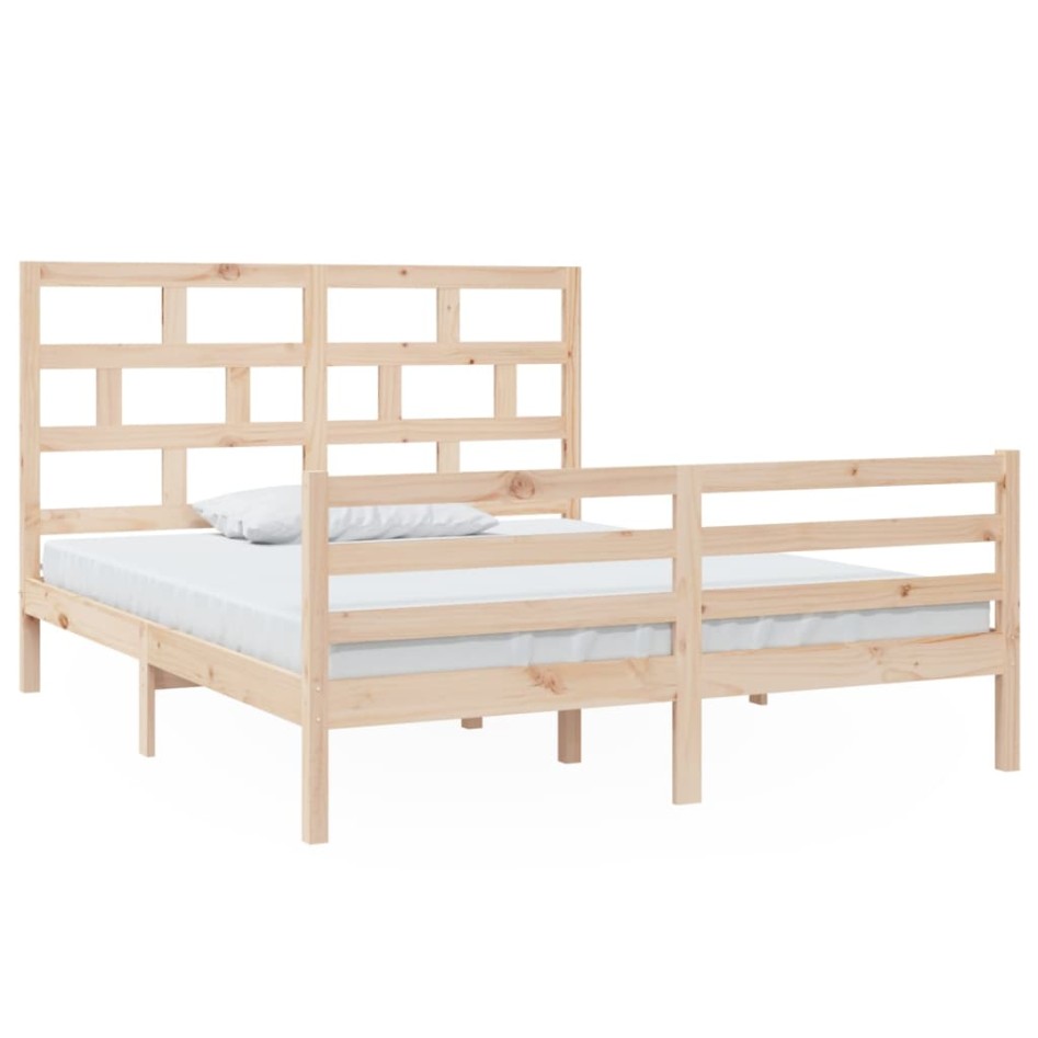 Estructura de cama de madera maciza de pino 160x200
