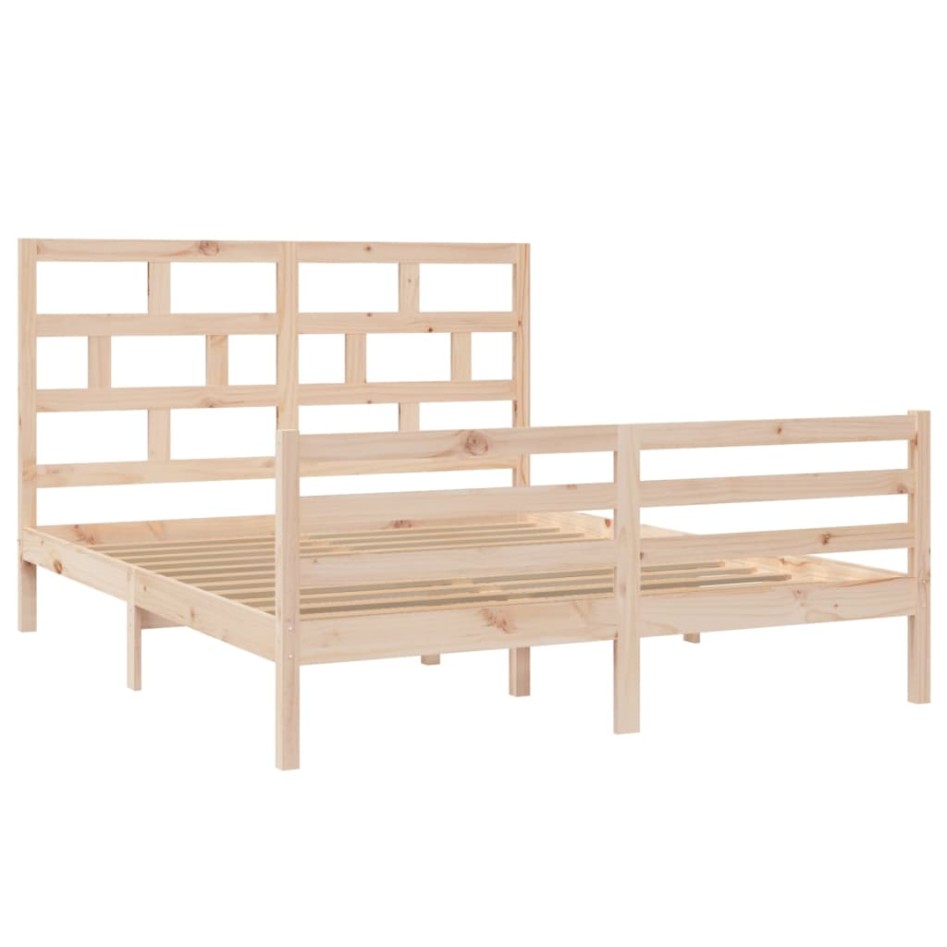 Estructura de cama de madera maciza de pino 160x200