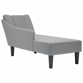 Chaise longue con reposabrazos derecho tela gris