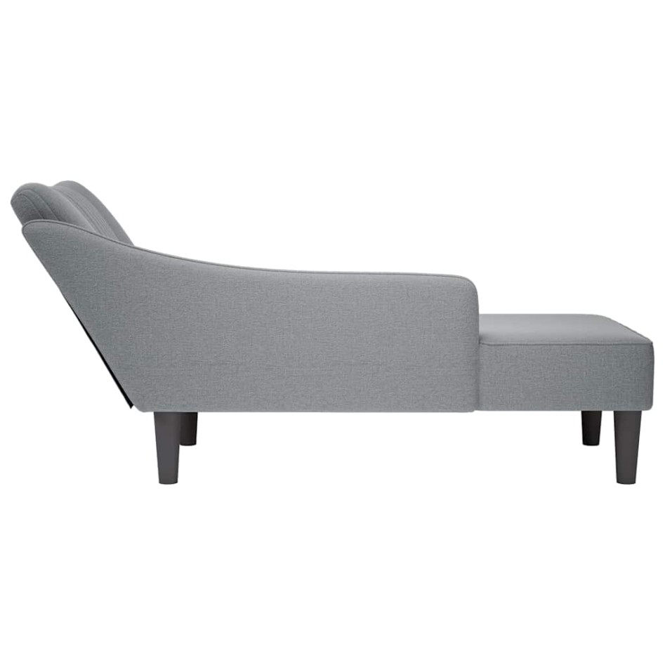 Chaise longue con reposabrazos derecho tela gris