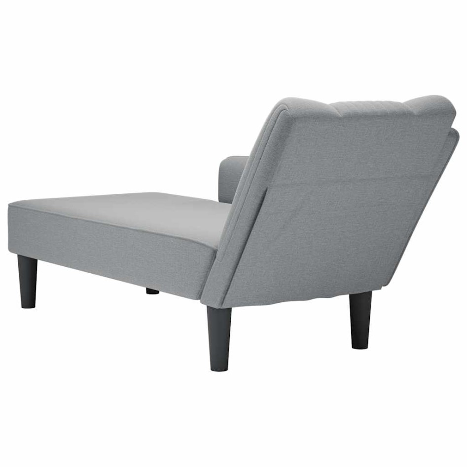 Chaise longue con reposabrazos derecho tela gris