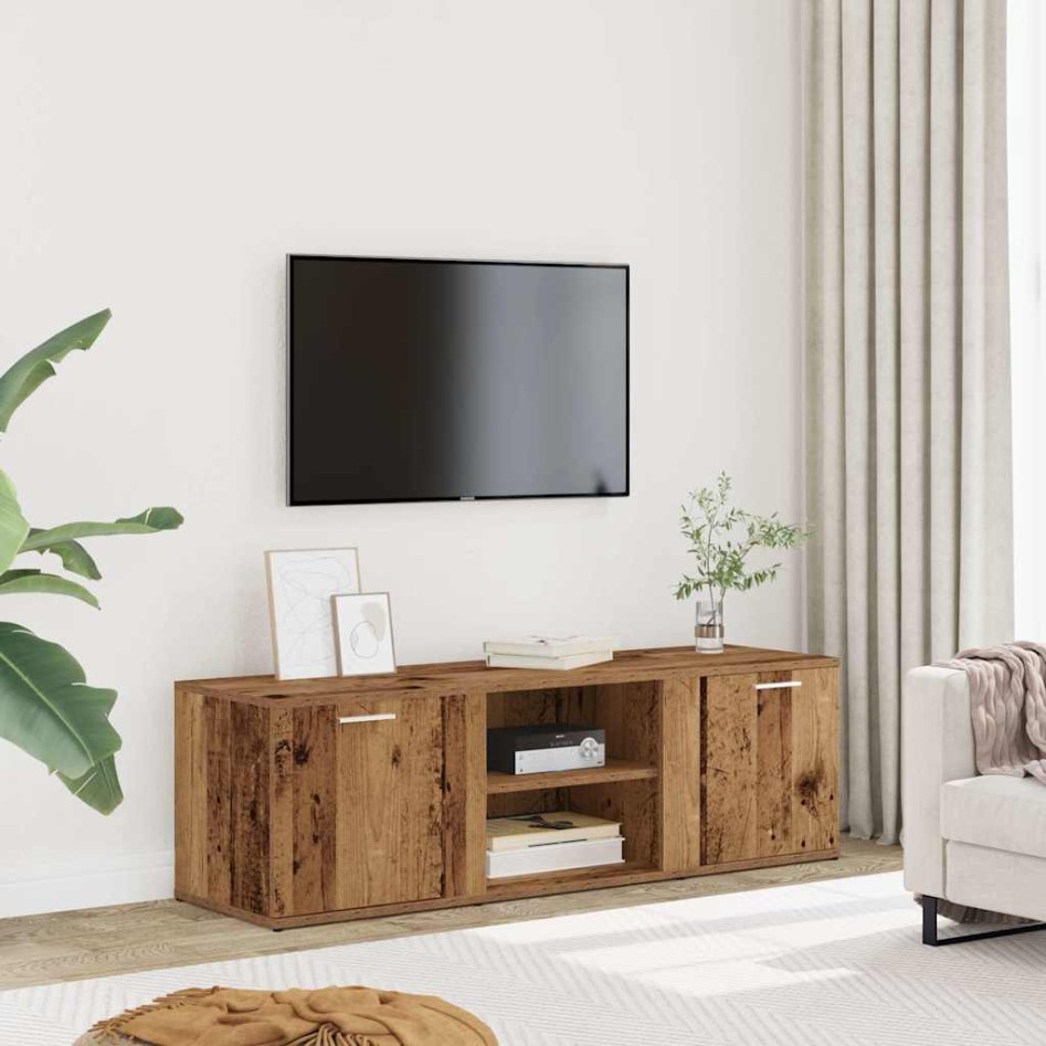 Mueble de TV madera contrachapada envejecida 120x34x37