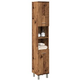 Armario de baño madera contrachapada envejecida 30x30x179