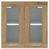 Armario de pared para cocina con puerta cristal roble