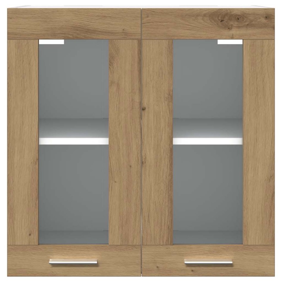 Armario de pared para cocina con puerta cristal roble