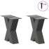 Patas de mesa centro forma X 2uds acero antracita 40x(30-31)