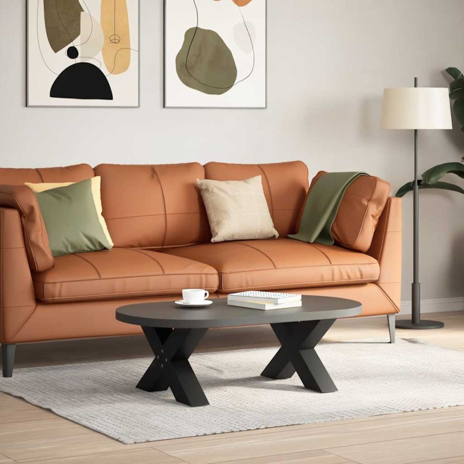 Patas de mesa de centro forma X 2uds acero negro 50x(30-31)