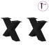 Patas de mesa de centro forma X 2uds acero negro 50x(30-31)