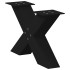 Patas de mesa de centro forma X 2uds acero negro 50x(30-31)