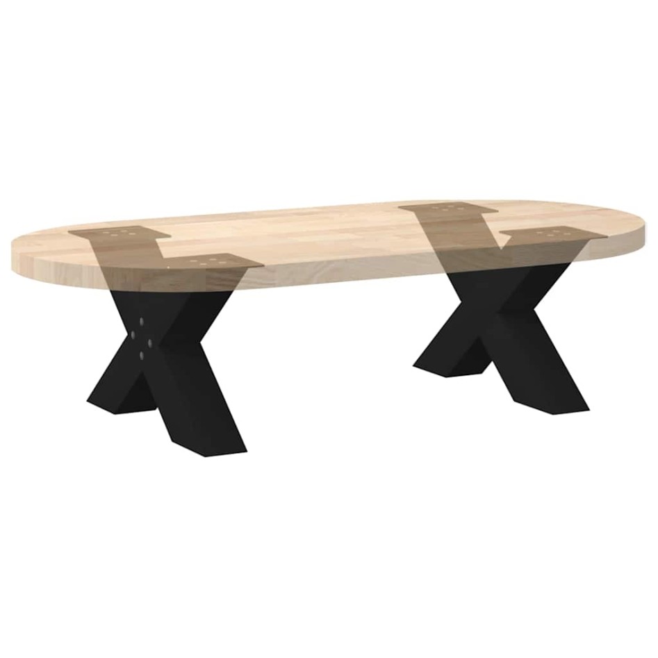 Patas de mesa de centro forma X 2uds acero negro 50x(30-31)