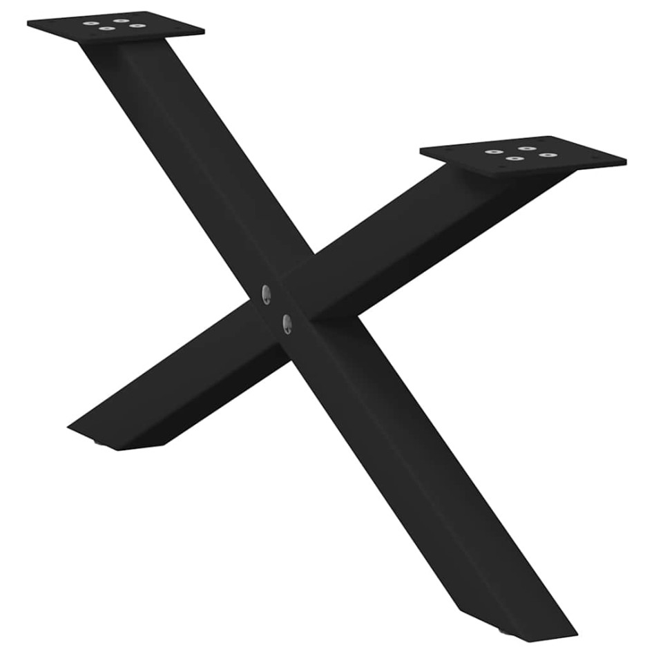 Patas de mesa de centro forma X 2uds acero negro 70x(30-31)