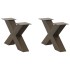 Patas de mesa de centro forma X 2uds acero natural 60x(30-31)