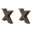 Patas de mesa de centro forma X 2uds acero natural 60x(30-31) cm