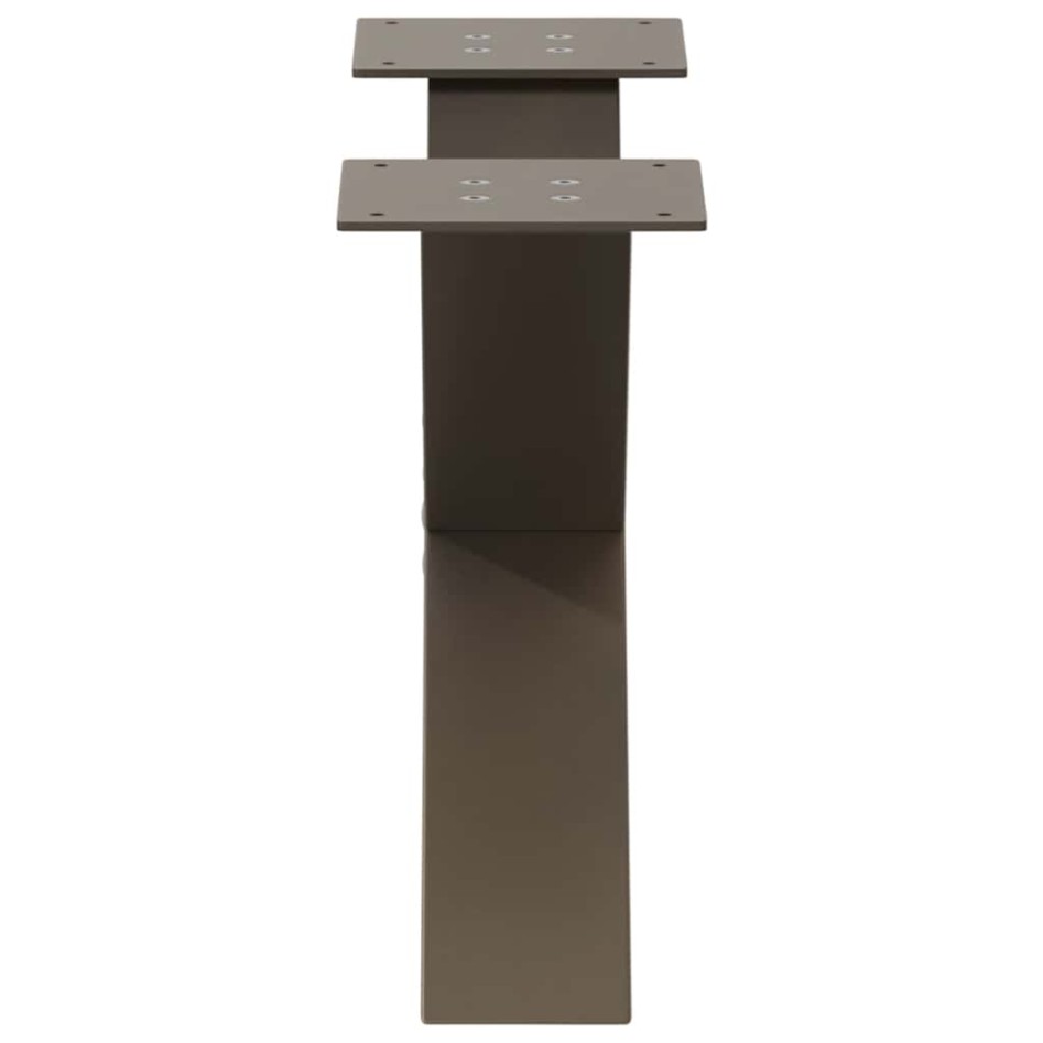 Patas de mesa de centro forma X 2uds acero natural 60x(30-31)