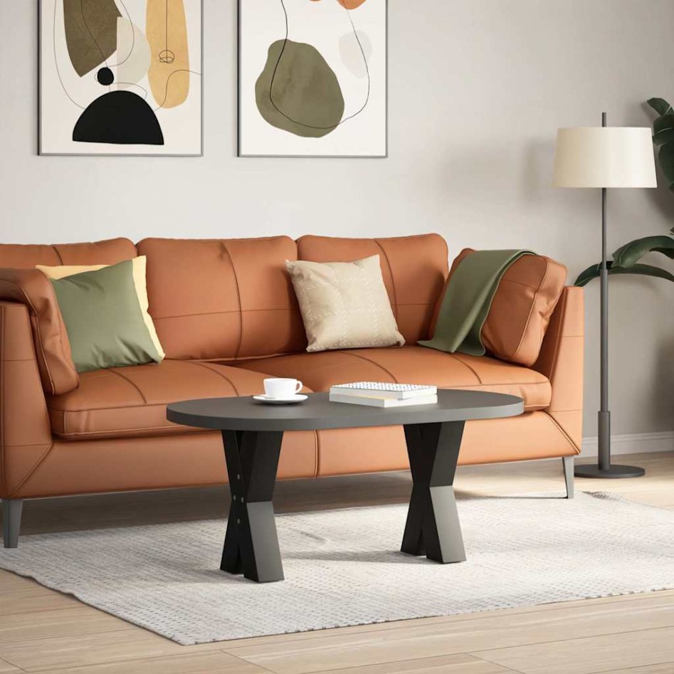 Patas de mesa de centro forma X 2uds acero negro 28x(42-43)