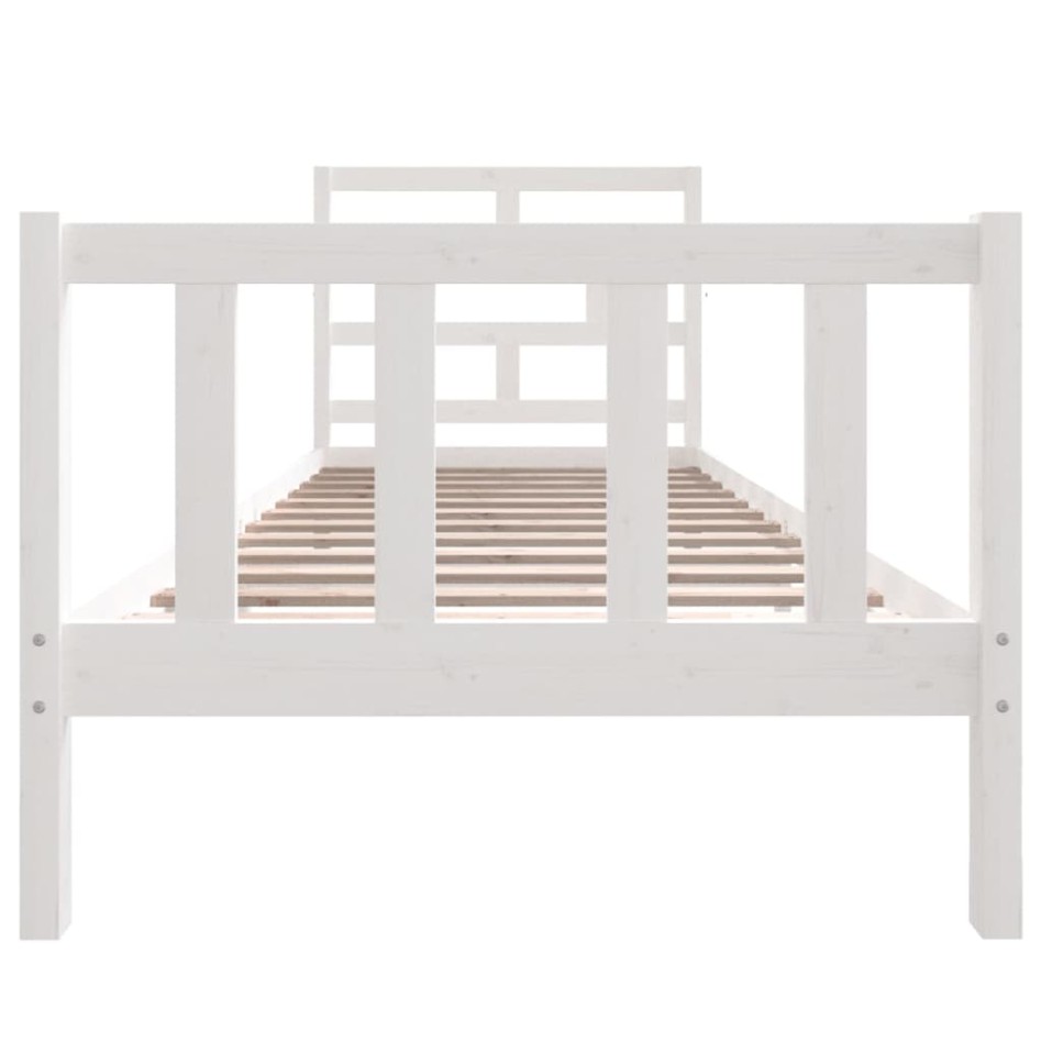 Estructura de cama madera maciza de pino blanco 90x190