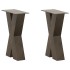 Patas de mesa centro forma X 2uds acero natural 38x(42-43)