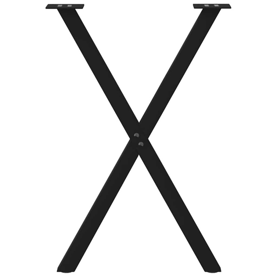Patas para mesa comedor forma X 2uds acero negro 50x(72-73)