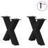 Patas de mesa de centro forma X 2uds acero negro 60x(42-43)