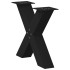 Patas de mesa de centro forma X 2uds acero negro 60x(42-43)