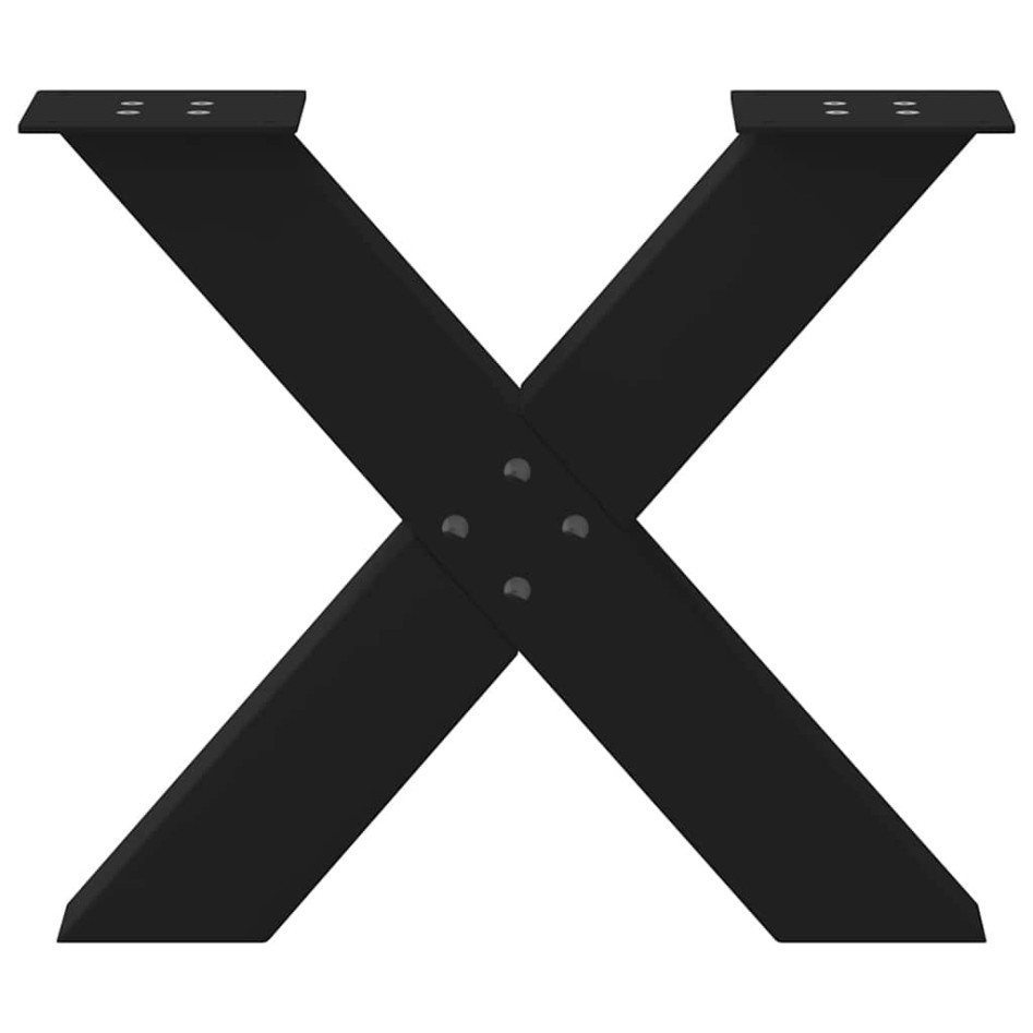 Patas de mesa de centro forma X 2uds acero negro 60x(42-43)