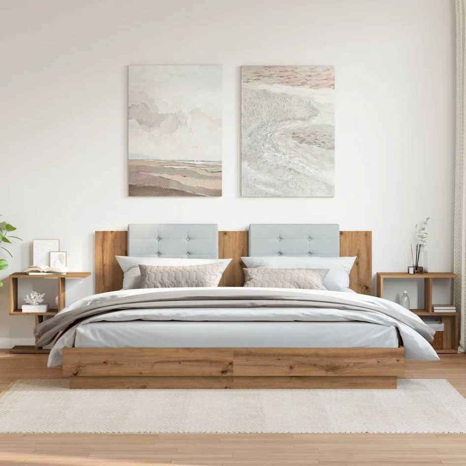 Mesitas de noche 2 uds madera ingeniería roble 50x30x51,5