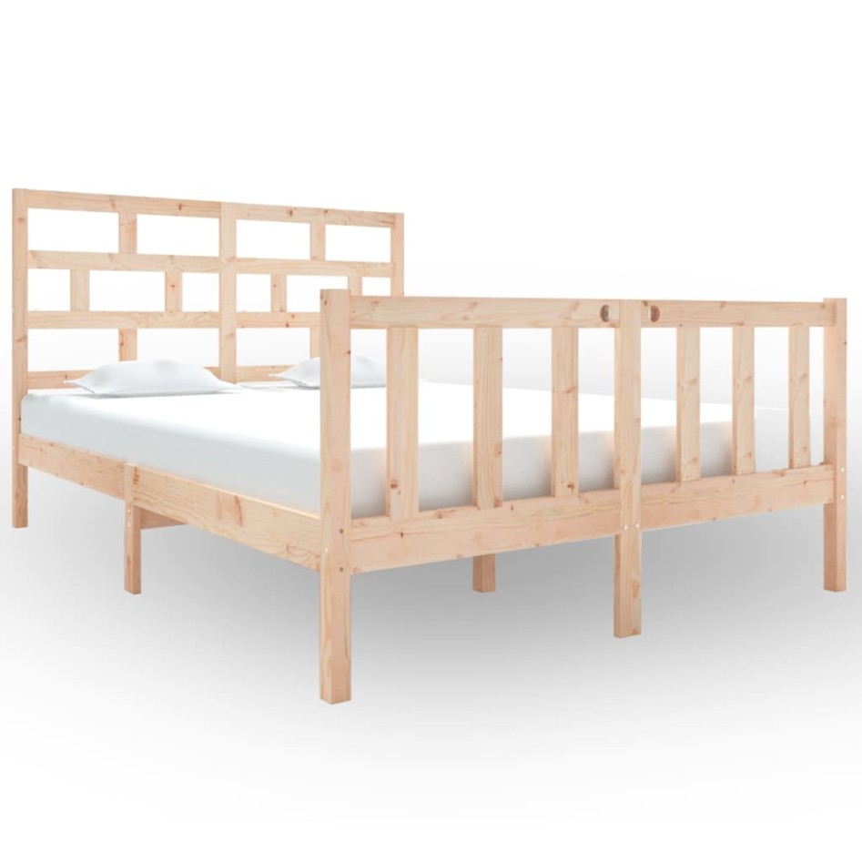Estructura de cama madera maciza de pino 135x190