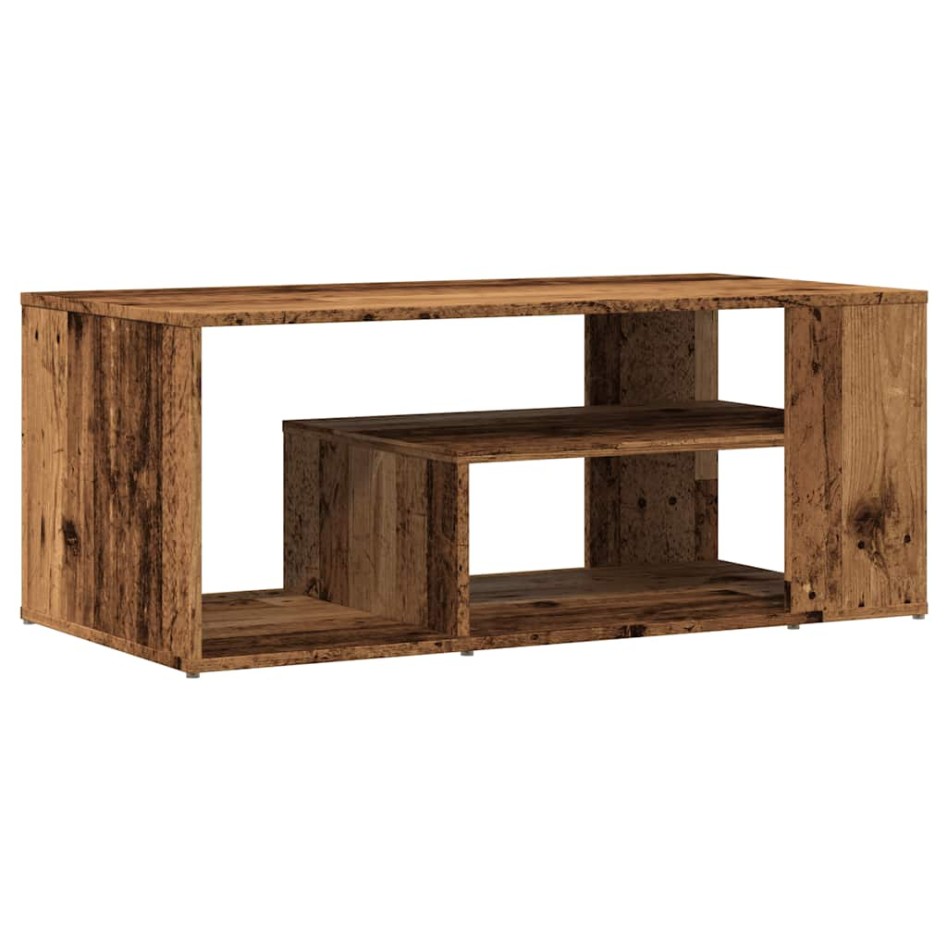Mesa de centro de madera contrachapada envejecida 100x50x40