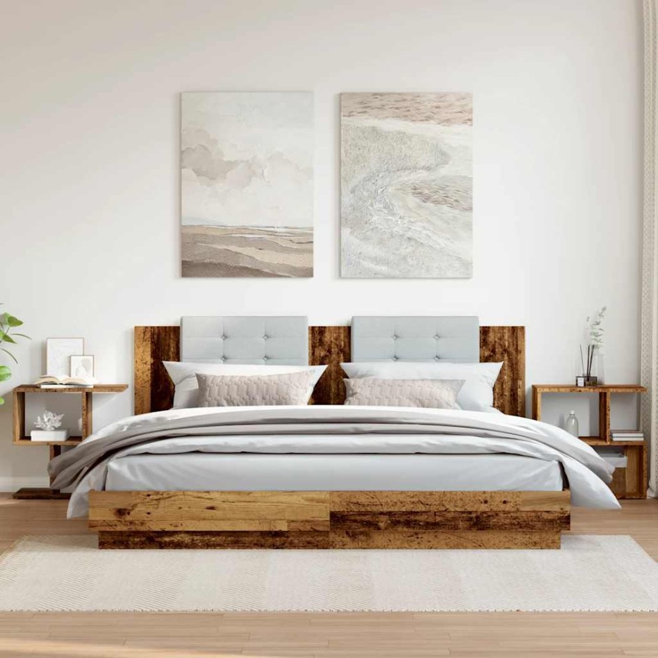 Mesitas de noche 2 uds madera contrachapada