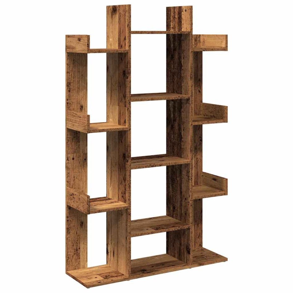 Librería de madera contrachapada envejecida 86x25,5x140