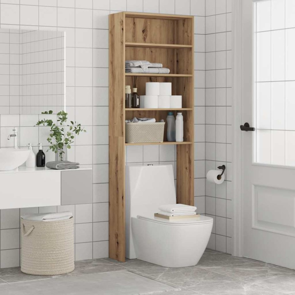 Armario de lavadora roble artisan 64x24x190