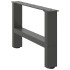Patas de mesa de centro antracita 2 uds acero 50x(30-31)