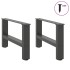 Patas de mesa de centro antracita 2 uds acero 50x(30-31)