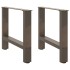 Patas para mesa de centro de acero natural 2 uds 50x(42-43)