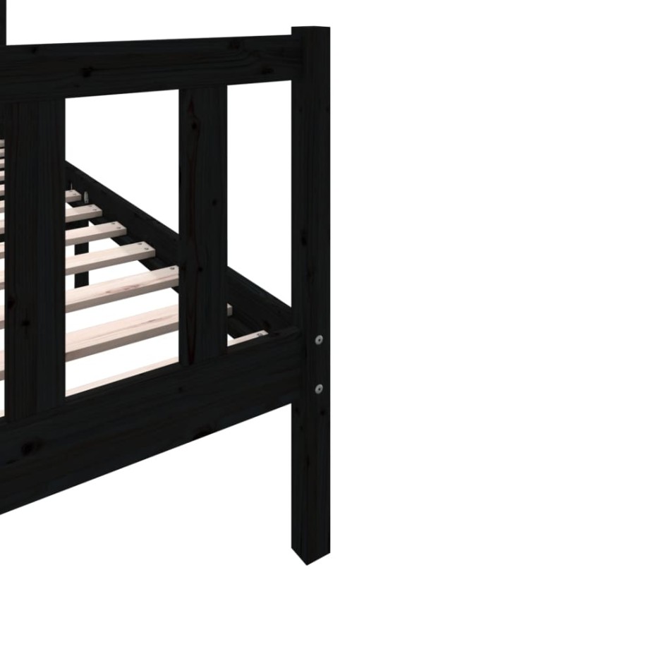 Estructura de cama madera maciza de pino negro 100x200