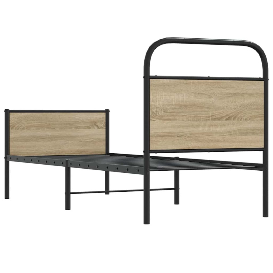 Estructura de cama sin colchón 80x200 cm madera roble