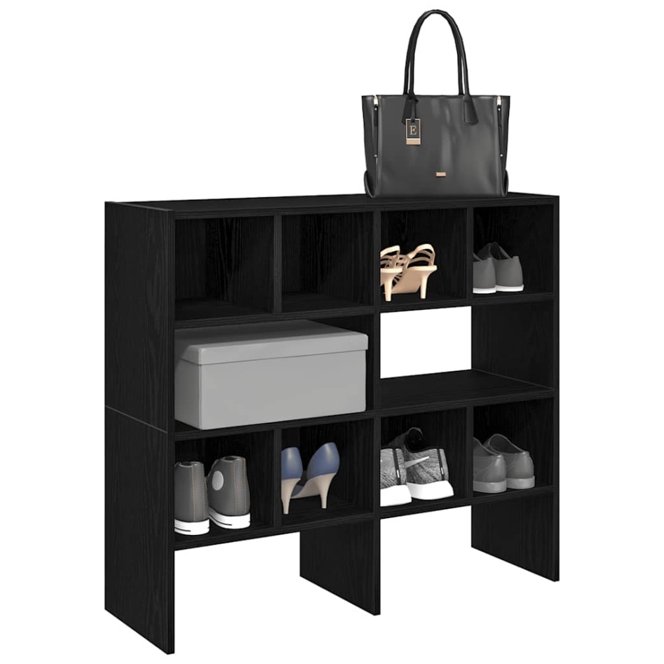 Zapateros 2 uds apilables roble negro 89,5x30x40