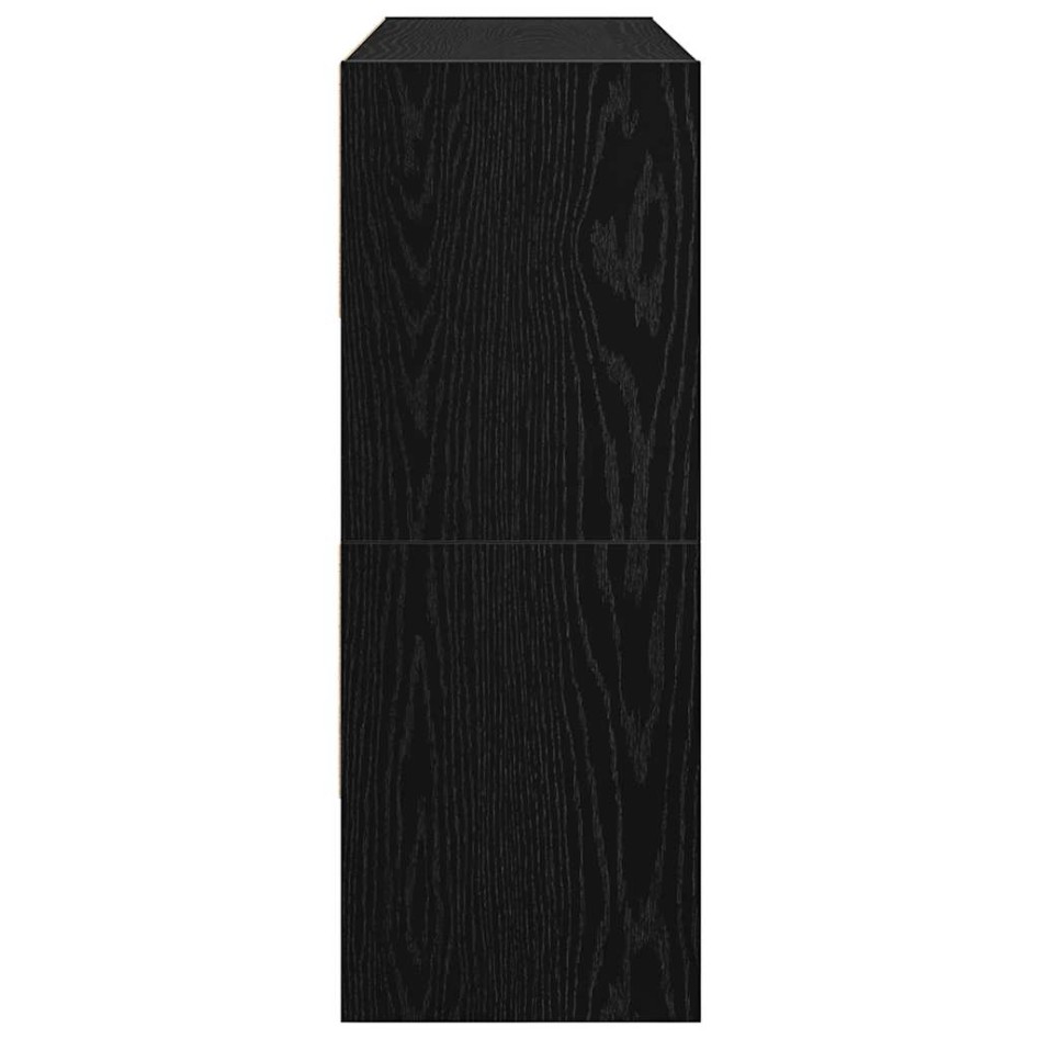 Zapateros 2 uds apilables roble negro 89,5x30x40