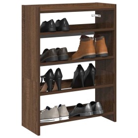 Mueble zapatero madera contrachapada marrón roble 60x25x81