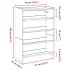 Mueble zapatero madera contrachapada marrón roble 60x25x81