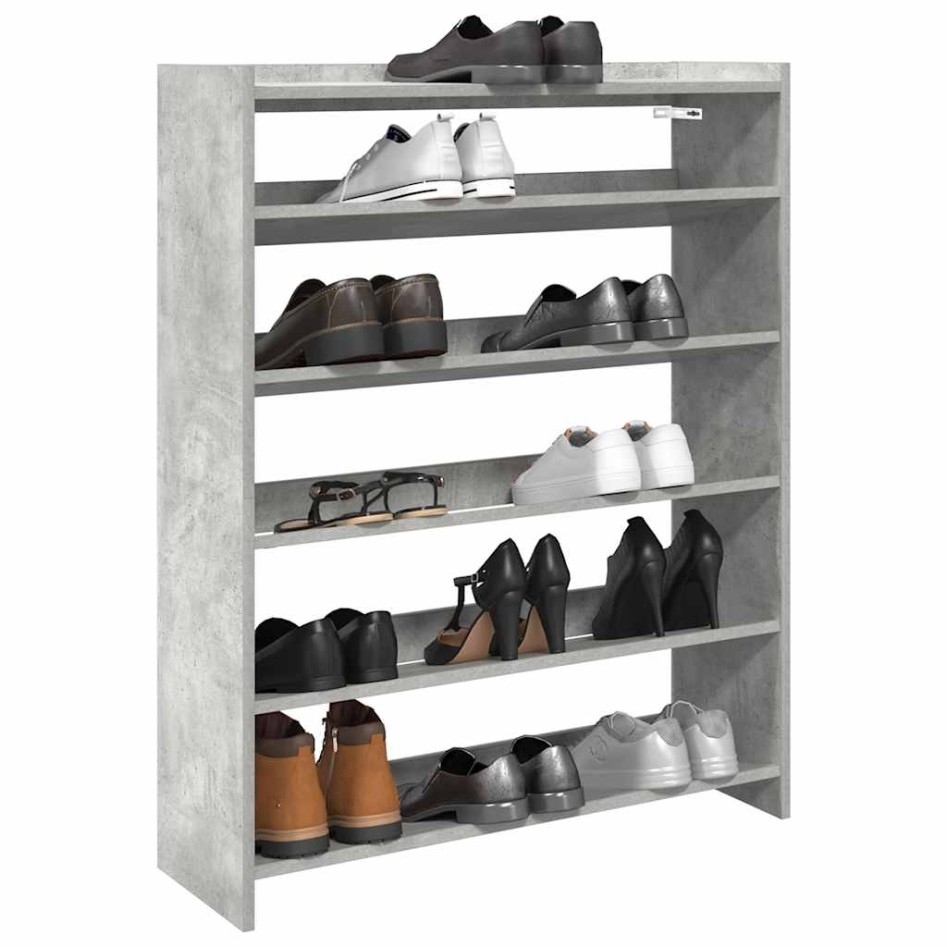 Mueble zapatero madera contrachapada gris hormigón 80x25x100