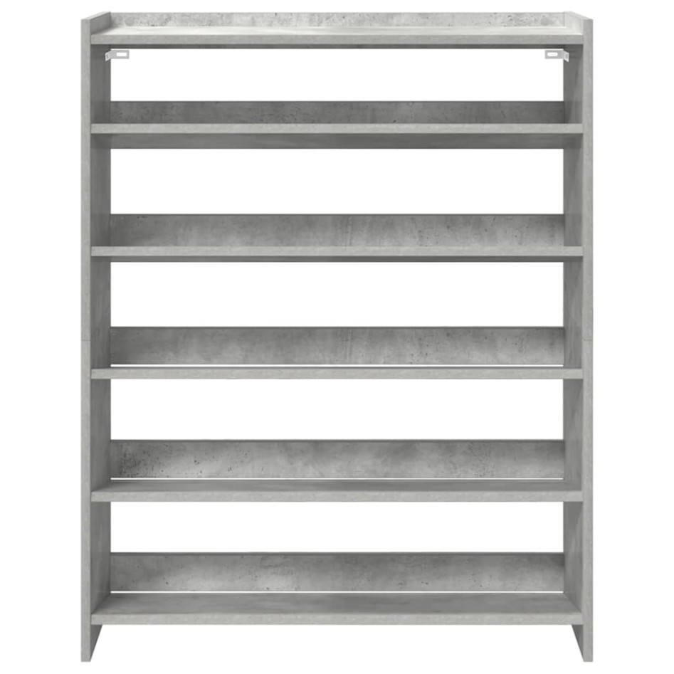 Mueble zapatero madera contrachapada gris hormigón 80x25x100