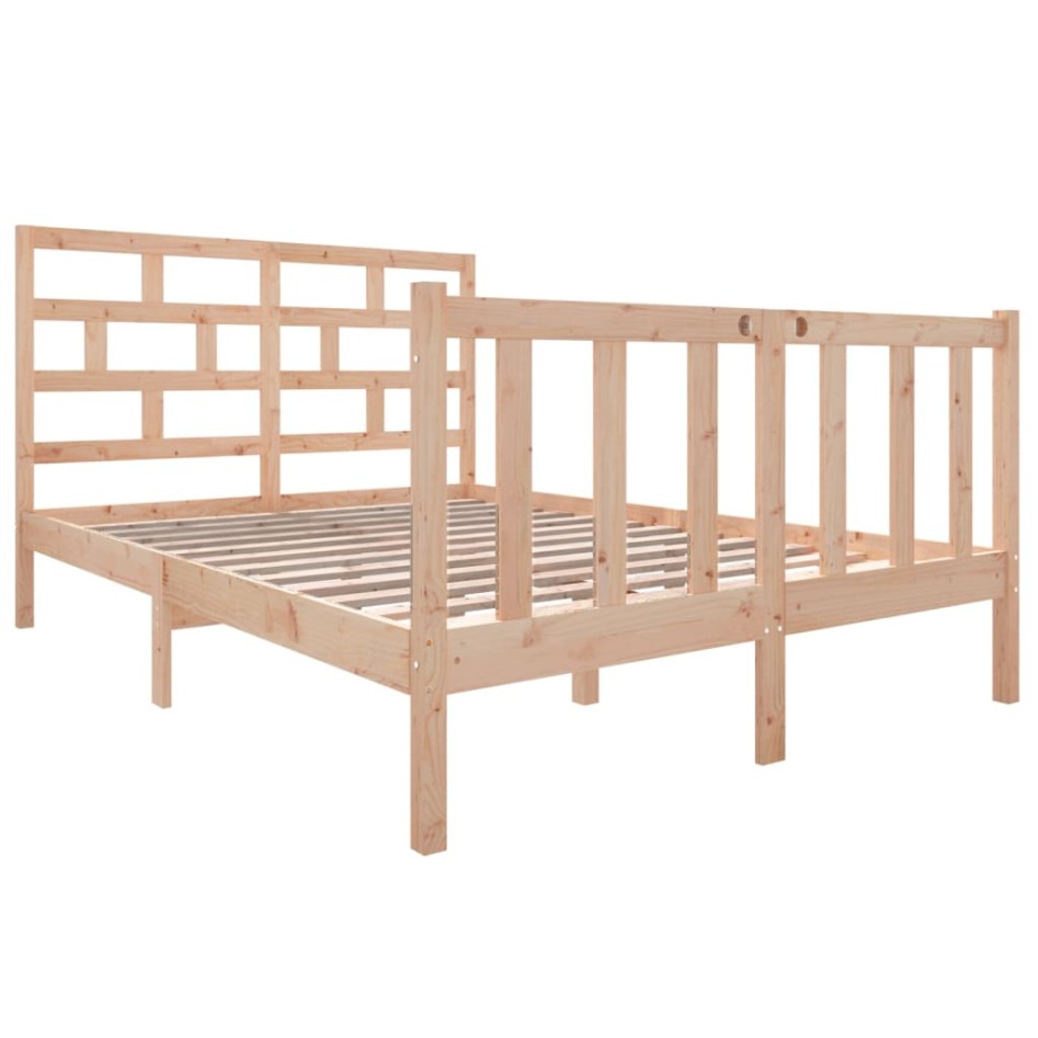 Estructura de cama de madera maciza de pino 140x190