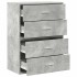 Armarios con 2 cajones 2 uds gris hormigón 60x31x40