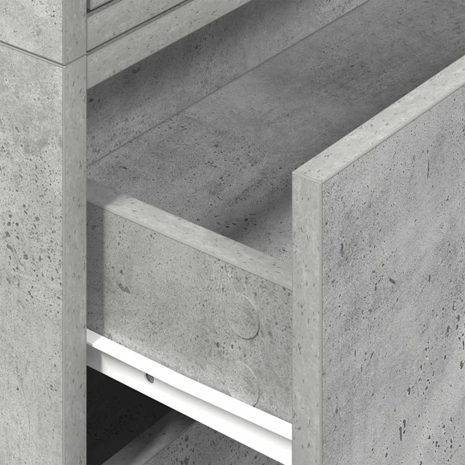 Armarios con 2 cajones 2 uds gris hormigón 60x31x40