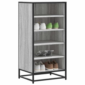 Mueble zapatero madera contrachapada gris sonoma 48x38x97,5