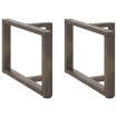 Patas de mesa centro forma T 2uds acero natural 60x25x(42-43)cm