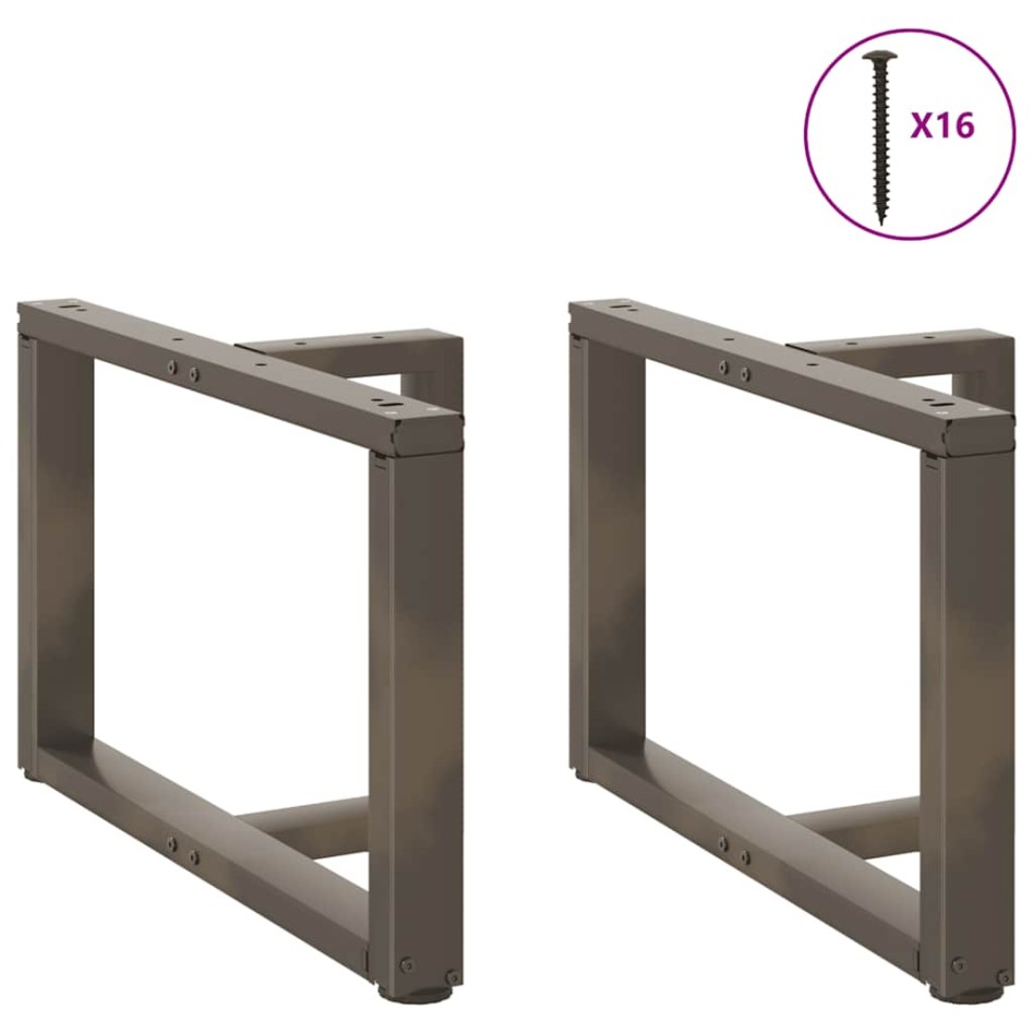 Patas de mesa centro forma T 2uds acero natural