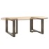 Patas de mesa centro forma T 2uds acero natural