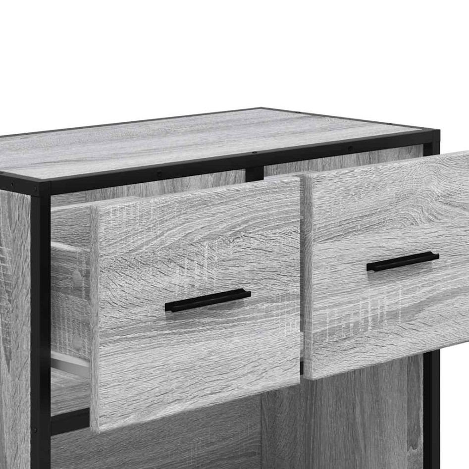 Mesita de noche sonoma gris 60x31x60 cm madera